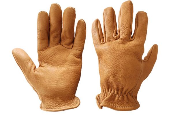 Guantes de cuero de venado café clásico.